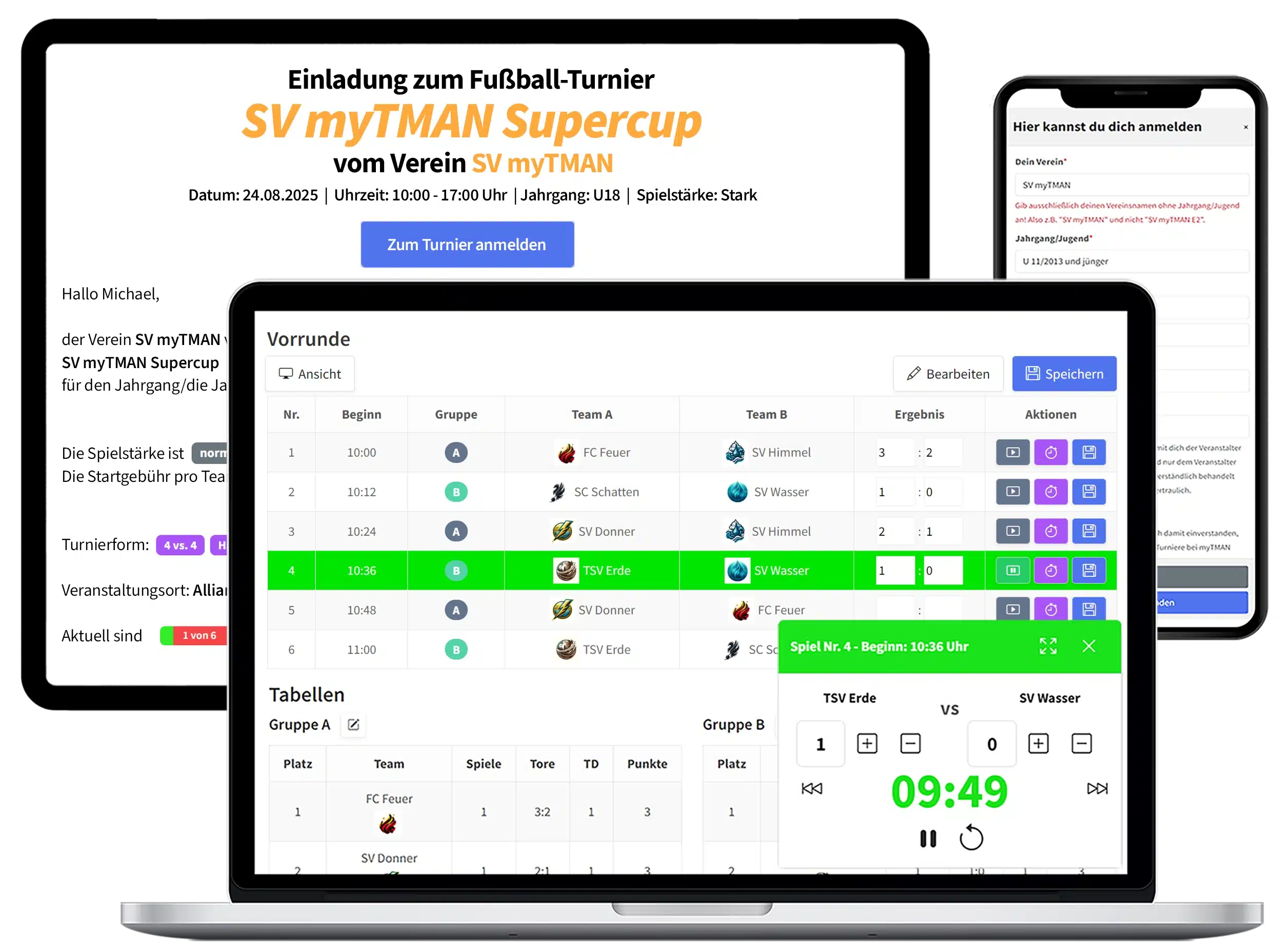 myTMAN - Dein professioneller Turnierplaner
